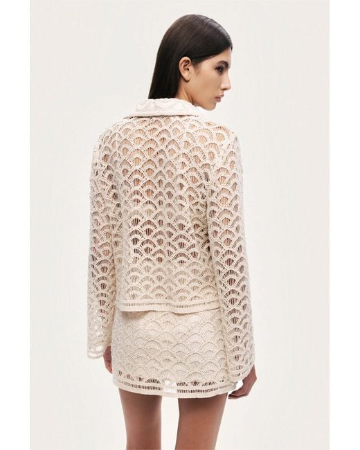 Nocturne Natural High-Waisted Lace Mini Skirt