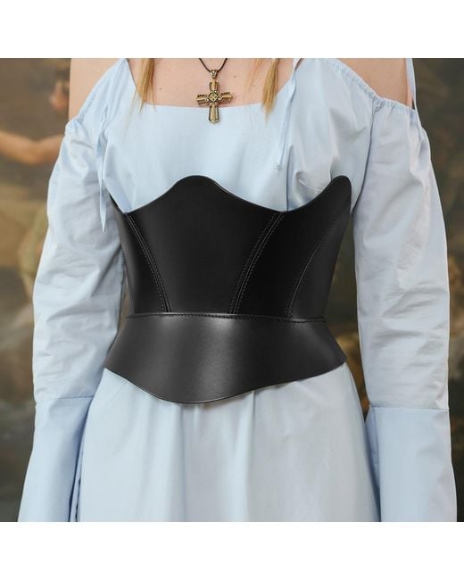 Haute Cuir Black Juno Leather Cupless Corset