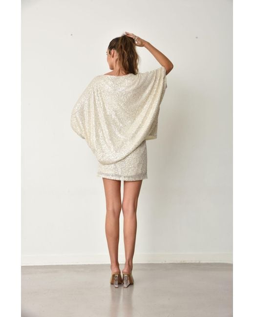 Muche Et Muchette Natural Cheri Sequins Loose Poncho Top