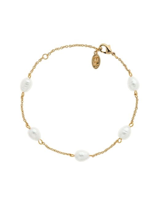 Emma Holland Jewellery Metallic Baroque Pearl Chain Bracelet