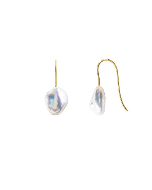 Ora Pearls Metallic Mermaid Keshi Pearl Hook Earrings -Solid 9Ct