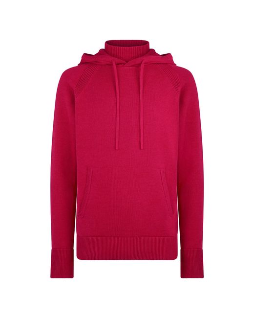 La Granni Red Knitted Roll Neck Hoodie