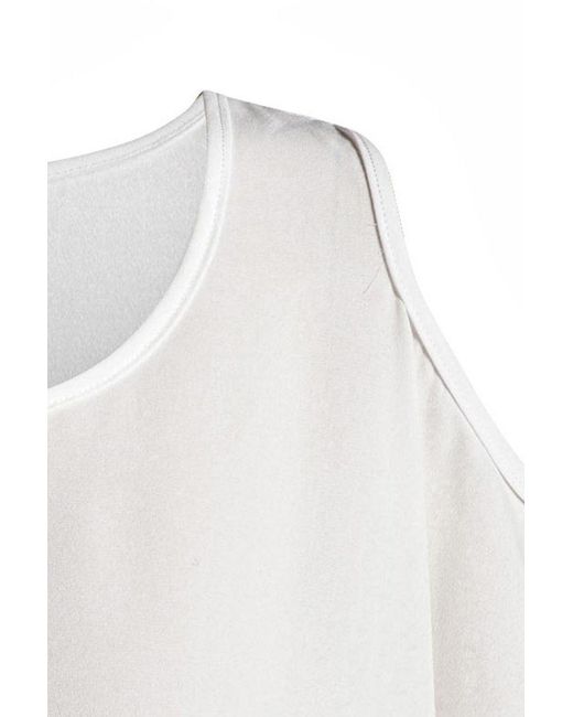 Conquista White Neutrals Tunic With Uneven Hemline