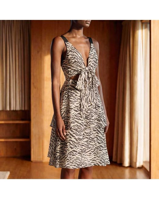 Polko Metallic Sia Zebra Convertible Tiered Dress