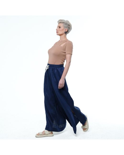 Metamorph Blue Palazzo Linen Pants