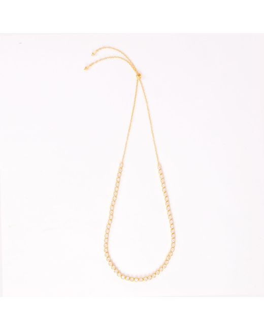 Lila Rasa Metallic Crystal Tennis Necklace