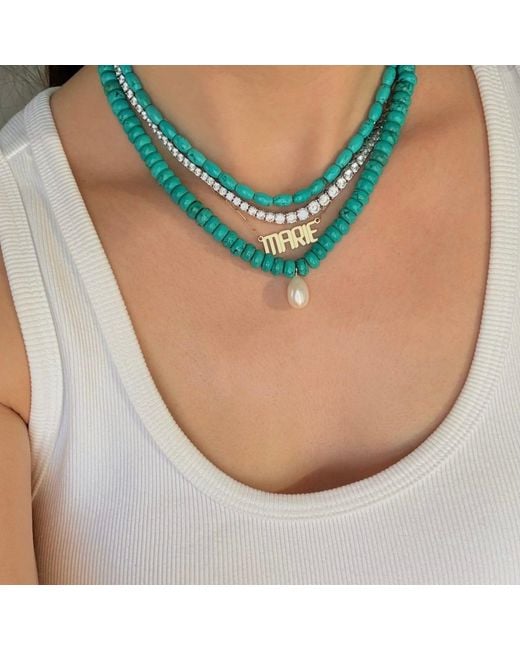Leni James Blue The Livia And Pearl Necklace