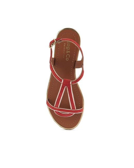 Rag & Co Brown Feodora Flat Slip-On Sandals By Rag & Co