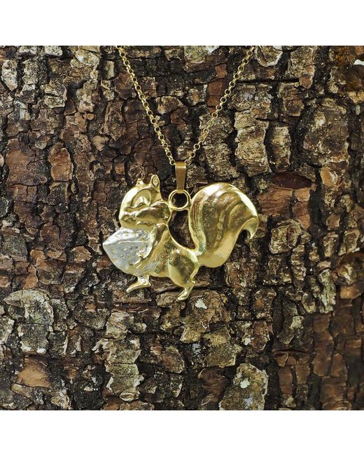 Simon Kemp Jewellers Metallic Squirrel Pendant Eighteen Carat On Solid Sterling