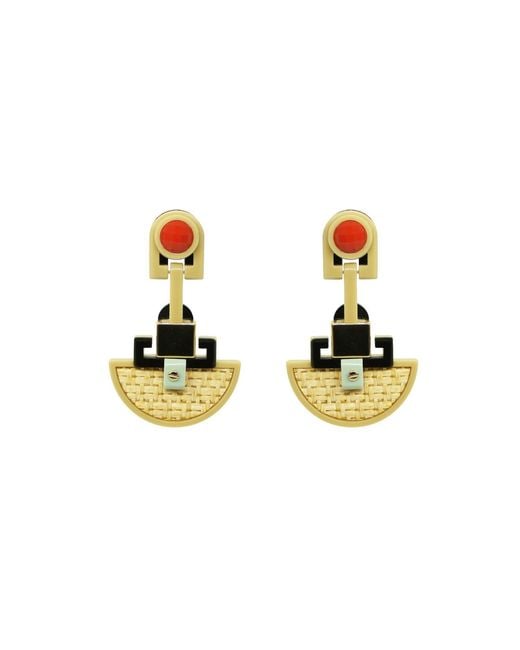 Gissa Bicalho Metallic Handmade Acrylic Earrings Ita Kahki