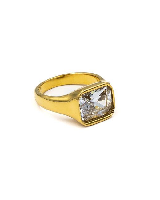 Superdivajewellery Yellow Clear Moon Ring