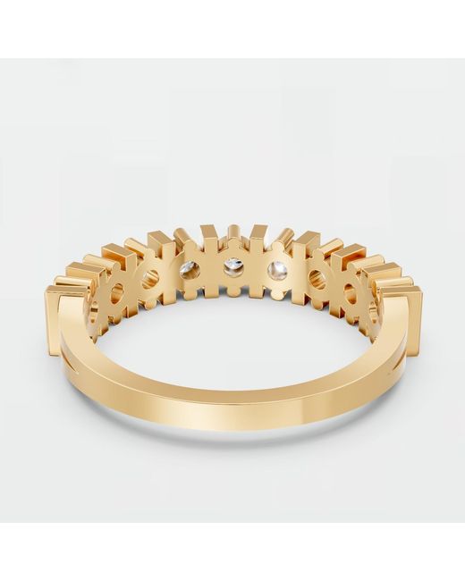 Aya Fine Jewelry Metallic Round Half Eternity Lab Diamond Wedding Band Ring