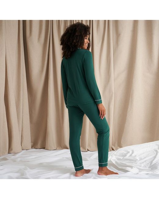 Pretty You London Green Bamboo Long Sleeved Trouser Pyjama Set