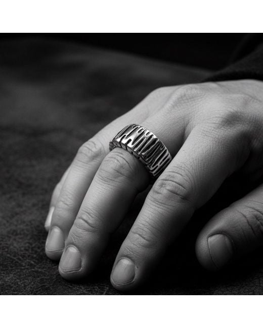 Tg-Jewellery by Tamara Gervasio Metallic Wheel Flat Band Ring – Sterling for men