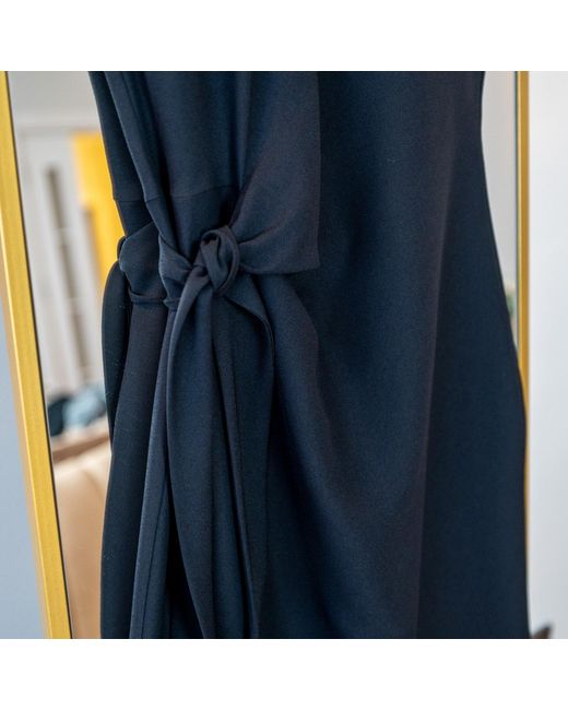 Nuvv Collection Black Draped Midi Dress With Beaded Shoulder Detail