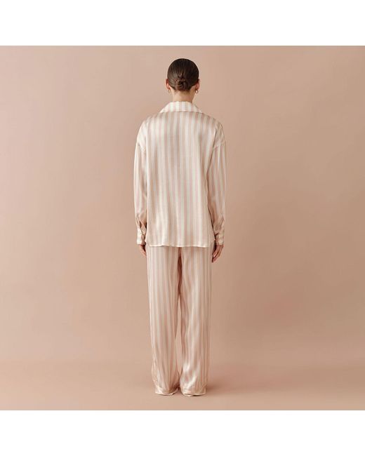 Silkinc Pink Classic Wide Stripe Long Pajama Set