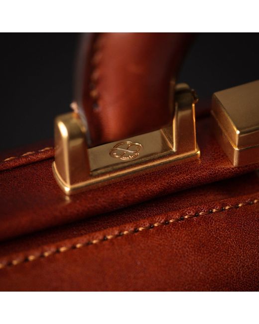Time Resistance Brown Large Italian Leather Doctor Bag