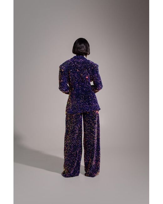 Ofuure Blue Liza Sequin Pants