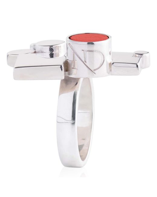 N'damus London Multicolor Ada Sterling & Leather Ring