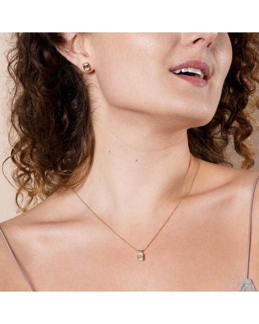 AVJD NEW YORK Metallic Solid Bezel Set Emerald Lab Grown Diamond One Carat Total Weight Pendant