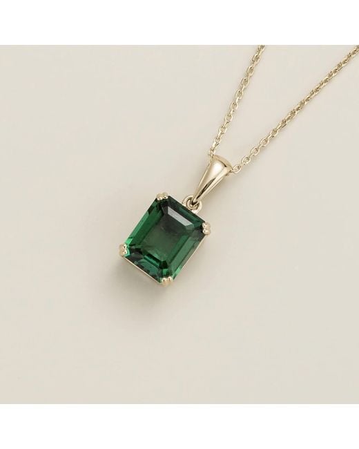 Juvetti Green Thamani Emerald Emerald-Cut Solitaire Pendant Necklace