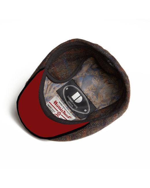Dasmarca Hats Brown Aaron Harris Tweed Wool Cap With Earflaps for men