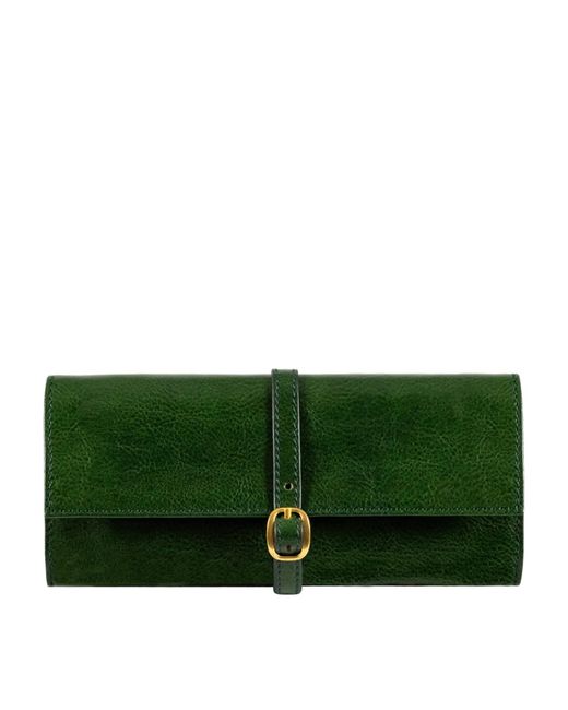 Time Resistance Green Leather Jewelry Case