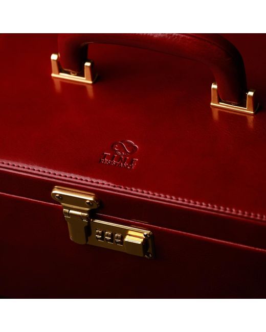 Time Resistance Red Large Leather Jewelry Box For