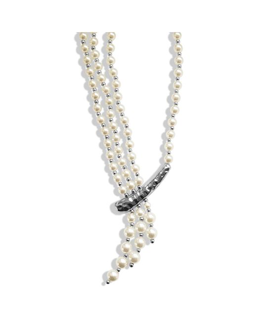 Hzmer Jewelry Metallic The Harsha Pearl Statement Necklace
