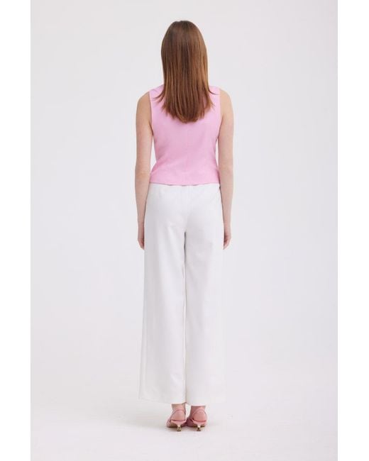 Georgette Pink Peony Buttoned Vest