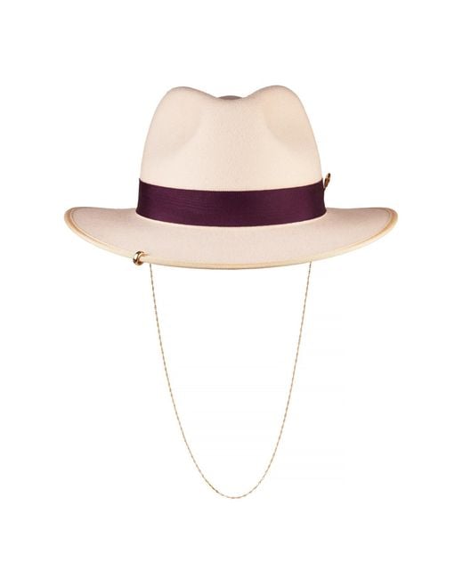Shaded the Label Pink Herra Seashell Fedora Hat With Sterling Jewellery