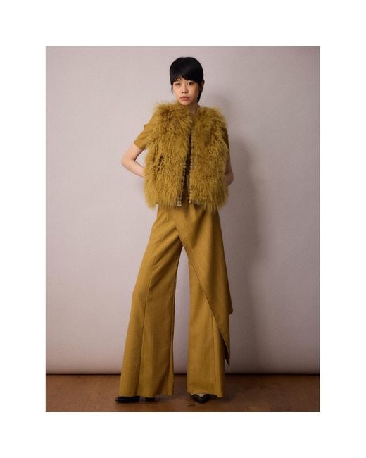Amanda Thompson Couture Yellow Aubrey Cropped Gilet Mustard