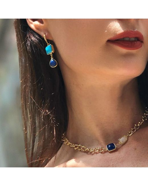 Farra Blue And Lapis Dangle Earrings