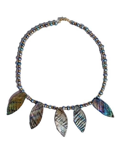 Babaloo Blue Handcrafted Cascade Shell Necklace