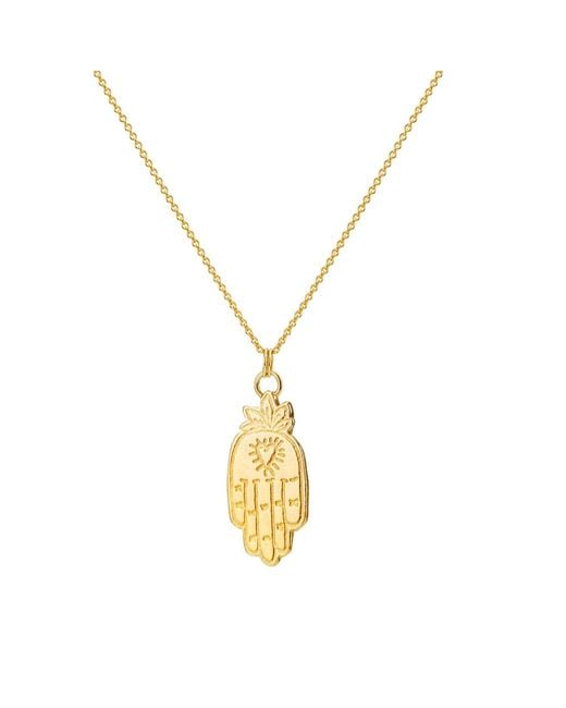 Posh Totty Designs Metallic Gold Plated Large Hamsa Hand Necklace