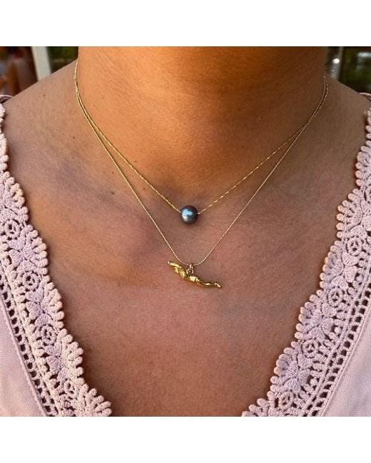 Lexi Jewelry Metallic Swimmer Charm Necklace