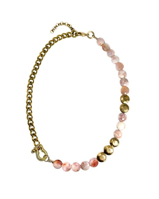 Rachel Nathan Pink Shackle Single: Cherry Blossom Coin Necklace