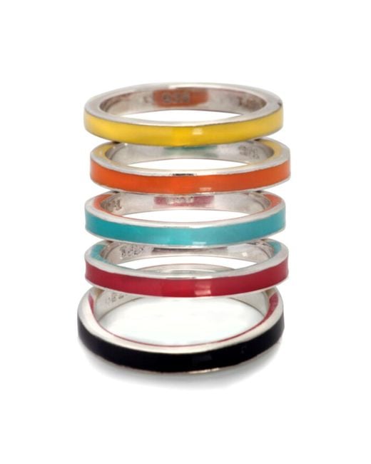 The Jewellery Store London Multicolor Stackable Enamel Band
