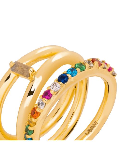 Lavani Jewels Metallic Goldplated Multicolored Idol Ring