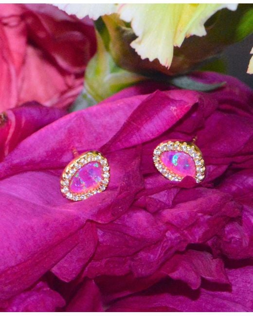 KAMARIA Purple Opal Pebble Stud Earrings