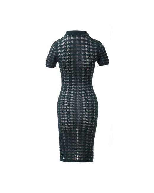 Fully Fashioning Green Kendall Crochet Knit Mini Dress