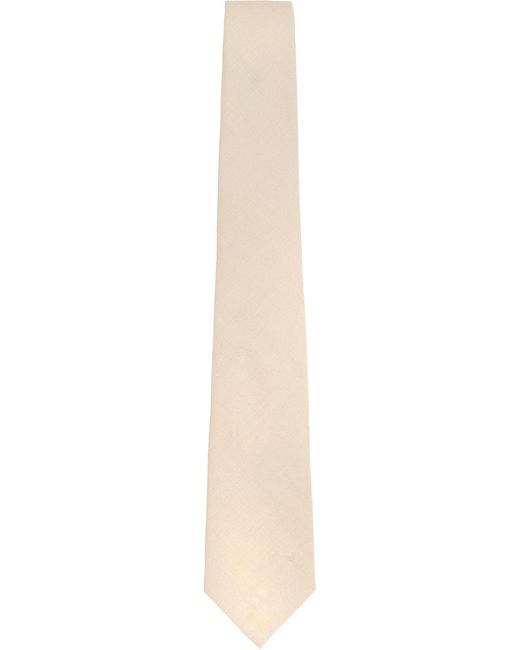 Lords of Harlech White Neutrals Taddeo Merino Tie for men