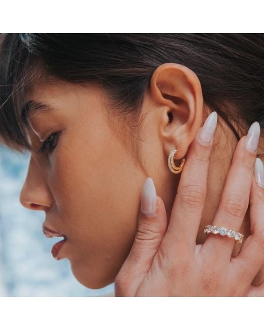 Native Gem Metallic Evil Twin Huggie Earring