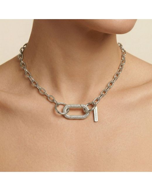 Jaredjamin White Oval Pavé Clicker Clasp