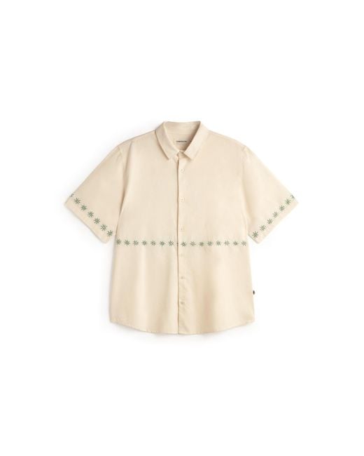 Thinking Mu White Tom's Hand-Embroidered Shirt for men