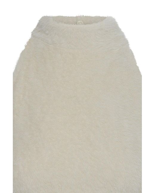 No'design White Neutrals Halo Open-Back Blouse
