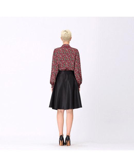 Smart and Joy Red Ascot Tie Print Shirt