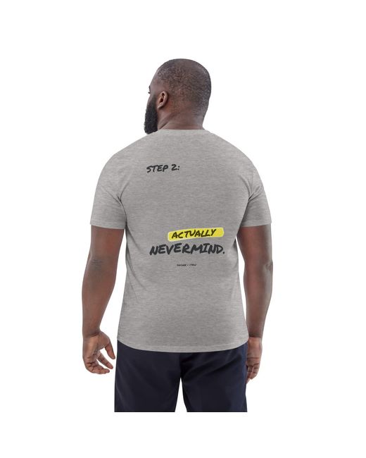 Anchor and Crew Gray Heather Actually Nevermind Annotations Organic Cotton T-Shirt for men