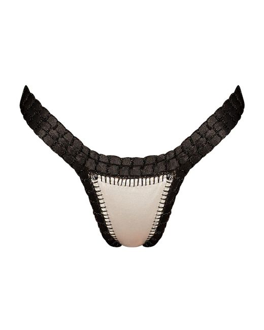 Luxsea Swimwear Black Dominica Shimmer Crochet Bikini Bottom
