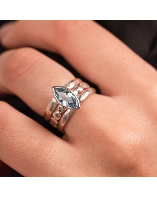 Dower & Hall Blue Capri Twinkle Stacking Rings Set